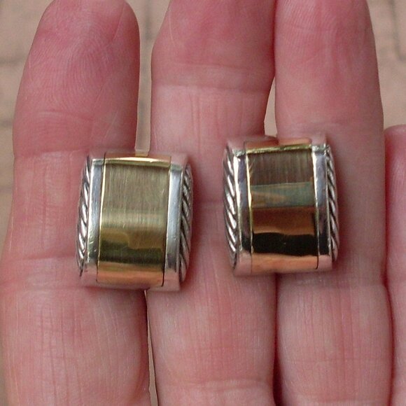 Retired David Yurman Cable Classic Cufflinks - 18K/925 - Gift Boxed - Picture 1 of 8